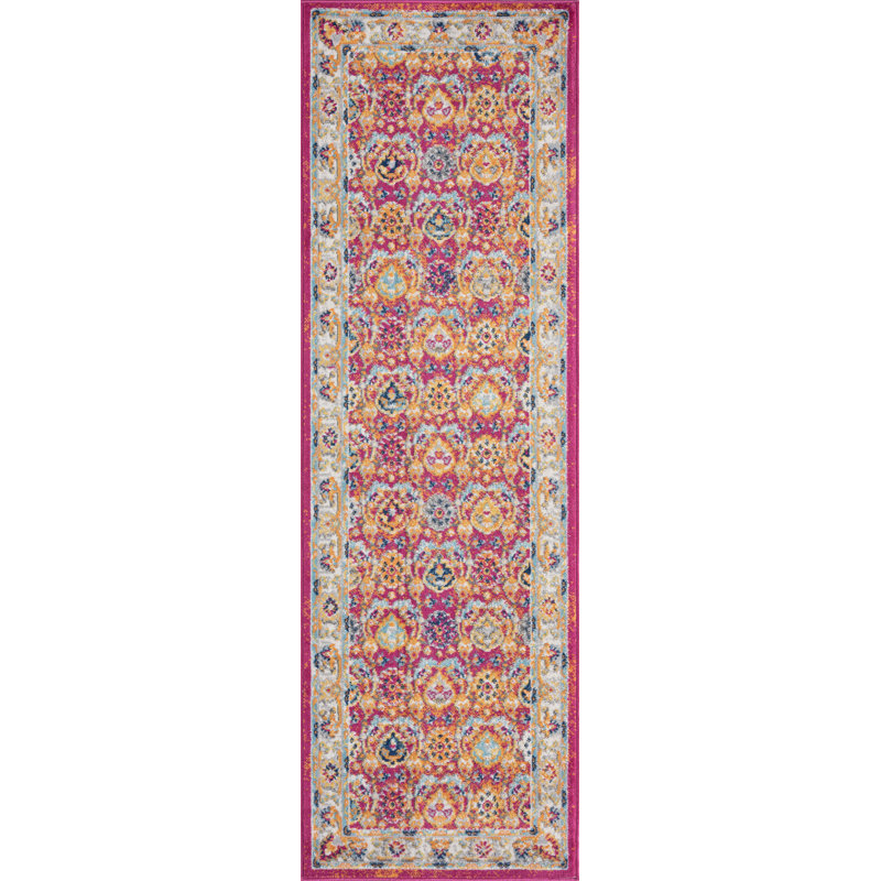 Charlton Home® Layela Performance Pink/Orange/Blue Rug Wayfair